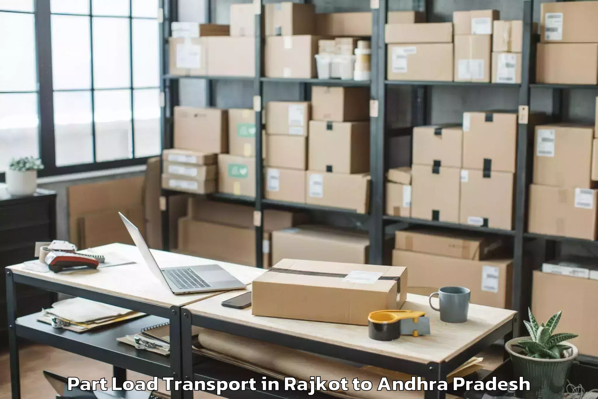 Top Rajkot to Tallapudi Part Load Transport Available